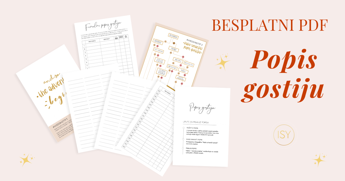 listovi na kojima su dijelovi popisa gostiju za vjenčanje i natpis besplatni pdf - popis gostiju